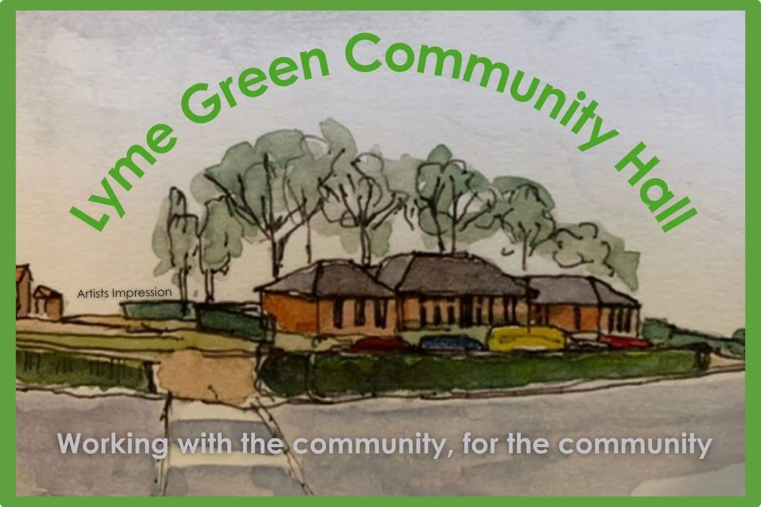 Early artist's impression of the proposed community hall