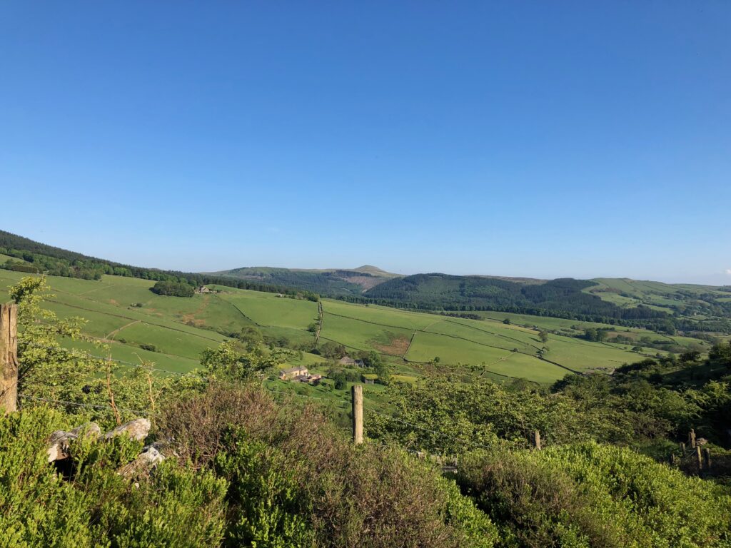 Green countryside seen from Tegg’s Nose near Sutton, Cheshire