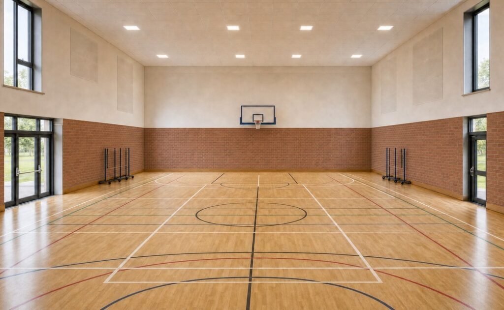Illustration of possible main hall uses from the project brochure